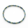Bracelet Tila bohème avec perles carrées bleues, turquoise et dorées pour femmes - Turquoise Bleu Marine Or