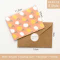 Vintage style card with yellow tulips, kraft envelope, and round sealing sticker set - Style E - HK8019 Flower Whisper Card