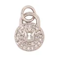 Sparkling copper micro-pave padlock pendant with central keyhole and cubic zirconia - Heart Pave Padlock / Lemon Yellow