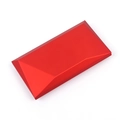 Caja de regalo roja rectangular para joyas con superficie geométrica en relieve 3D - Faceta Geométrica / Forma de Rombo-Rojo