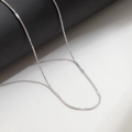 Minimalist silver snake bone chain necklace in sleek stainless steel finish - Embossed Snake Chain 40+5cm-Steel Color