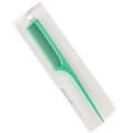 Mint green pointed tail hair comb for professional styling and hair parting - Green