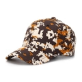 Detailansicht der 6-Panel Camouflage Baseballkappe mit digitalem Orange-Muster - Braun Orange Beige Digital Tarnung (B)