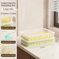 Double-layer clear plastic dumpling storage box with airtight lids for refrigerator - Large - 2 Pack