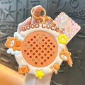Cute orange bear magnetic steel ball drawing board keychain toy for student bag charms - Angel Bear Magnetic Drawing Board / Orange
