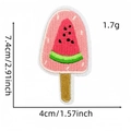 Cartoon watermelon popsicle embroidered patch for clothing with iron-on backing, 7.4x4cm - Watermelon Patch 11#