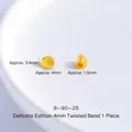 Exquisite 4mm gold twisted bead with matte frosted finish for jewelry making - Twisted Bead 4mm (1pc)