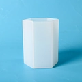 Stampo esagonale in silicone bianco traslucido per candele e resina fai-da-te - Stampo a colonna esagonale grande (10 * 7 cm)