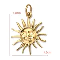 Gold stainless steel sun god relief pendant charm 1.8cm x 1.5cm weight 0.5g - BXGPJ094-Radiant Sun Face Pendant