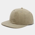 Detail of khaki twill cotton 6-panel baseball cap showing metal eyelets and texture - Adjustable / Khaki