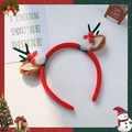 Christmas reindeer antler headband with green plush antlers and red berry accents - 23# Green Antlers with White Lamb Wool