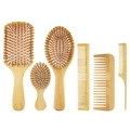 6-piece bamboo hair brush set including paddle brushes, wide tooth comb and tail comb - 6pcs Hair Brush Set: White Kids Model (OPP Bag)