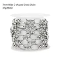 7mm wide silver stainless steel O-link chain for men hip hop jewelry crafting - 7mm O-Cross Chain*1 Meter