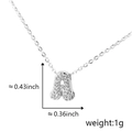Pendente lettera A in argento con zirconi cubici chiari e peso di 1g - Lettera A (Argento)