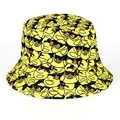 Detailed pattern of yellow cotton bucket hat featuring various cartoon ducks print - M (55-58cm) / 7# Dense Sunglasses Ducks