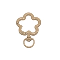 Flower-shaped metal spring buckle keychain accessory in light brown painted finish - Baked Light Coffee