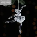 Transparent acrylic ballet dancer ornament with white glitter for Christmas tree decor - Dancer (40g)
