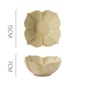 Japanese style retro beige ceramic petal bowl with vintage speckles, 15cm diameter - Beige Square Bowl