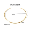 Minimalist golden titanium steel rigid neck ring choker with 13cm diameter for women - 13cm Minimalist Gold Choker (YYCH023001-G)