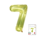 Olive green number 7 foil balloon with metallic finish for birthday party decor - 40-inch Jelly Yellow 7 With Paper Card