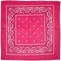 Vibrant rose red paisley bandana square headscarf featuring a bohemian floral print pattern - Rose Red