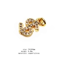 Golden dollar sign pendant with micro-pave zircons for DIY jewelry making - Dollar Sign (20)