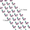 Stainless steel cherry chain with purple glitter enamel for DIY jewelry making - Steel-Purple