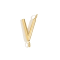 Minimalist 18K gold-plated stainless steel letter V pendant with dual connectors - Letter V / Gold