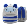 Cute gray plush raccoon backpack for kids featuring soft straps and front pocket - Raccoon