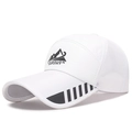 Berretto da baseball bianco traspirante in rete con visiera lunga da uomo sportivo - Regolabile / Bianco