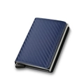 Slim RFID blocking wallet in dark blue carbon fiber texture with pop-up mechanism - Carbon Fiber Blue