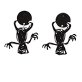 Acryl Halloween monster oorbellen met glitter accent op ronde zwarte knop - Spin