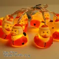 Christmas LED string lights with warm yellow light ducks wearing Santa hats - Santa Duck (1.8m 10 LEDs - 2AA Constant Light Battery Box)