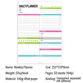 Planner settimanale a spirale con programmi, elenchi di cose da fare e monitoraggio salute - Piano Settimanale Incollato - Stile F