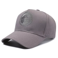 Gorra de béisbol de algodón gris oscuro con bordado de águila para hombre - Ajustable / Gris