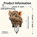 Waterproof acrylic pig garden stake ornament, 10x20cm realistic animal planter decor - No.32 (0.2cm Thickness)