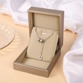 Collier en acier argenté avec pendentif cylindrique et cristaux sur coffret bijoux - 8950-Argent