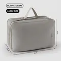 Grand organiseur de voyage gris compressif en nylon imperméable pour vêtements - Grand / Gris Ultime