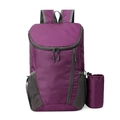 Zaino outdoor viola pieghevole in nylon leggero antistrappo con tasche laterali - Viola