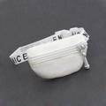 White miniature waist bag with elastic strap and NICE print for OB11 BJD dolls - White
