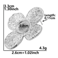 Detailed size specifications of silver clover stainless steel stud earring with dimensions - Clover Shape (D81-S-Steel)
