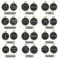 Ciondoli zodiacali dorati con simboli in smalto nero per creazione di gioielli fai da te - Sagittario / Nero