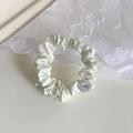 Elegante elastico in raso bianco perla con trama a pieghe effetto seta lucida - 10# Bianco Latte
