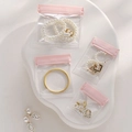Roze EVA sieraden opbergzakjes voor ringen en kettingen, 4 stuks stofdichte verzegelde zak - 11.7x11cm/stuk / Roze