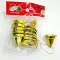 Golden Christmas bell hanging decorations in pack for festive tree ornament - Gold Small Bells (12Pcs/Bag) (PS-005)