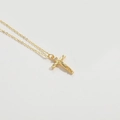 Elegante collana con ciondolo a croce crocifisso placcata in oro 14K con catena sottile - Croce del Crocifisso