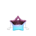 Star-shaped acrylic crossbody bag with pink-blue gradient finish and silver chain strap - Gradient Pink Blue