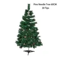 Green PVC pine needle Christmas tree, 60cm height with 30 tips and plastic base - 60cm Pine Needle Tree