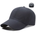Gorra de béisbol de malla gris oscuro de secado rápido con correa ajustable y agujeros - Ajustable / Azul marino