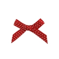 Handmade red satin bow with white polka dots for wedding gift box decoration - Red